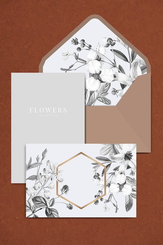 Blank floral card design vector