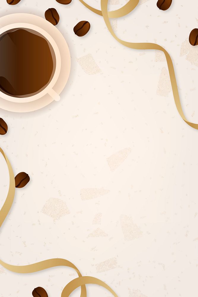 Coffee cup beige background template vector