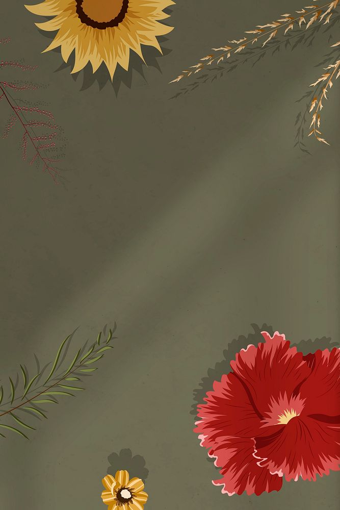 Autumn botanical background template vector