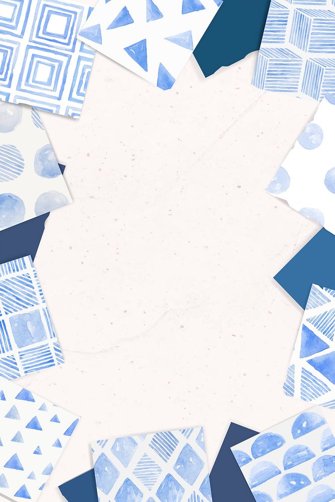 Indigo blue geometric seamless patterned background vector