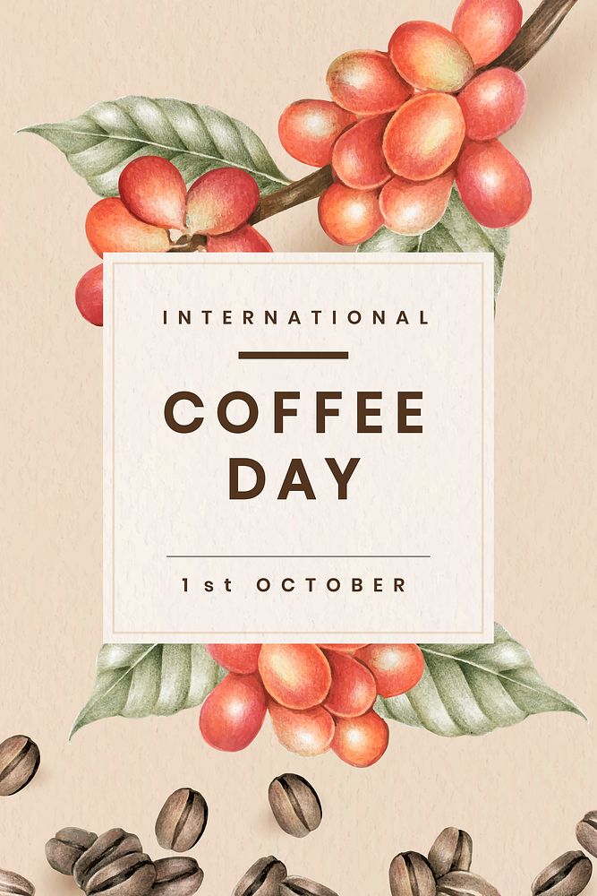 International coffee day poster design vector