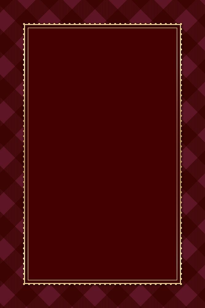 Red tartan patterned frame vector template