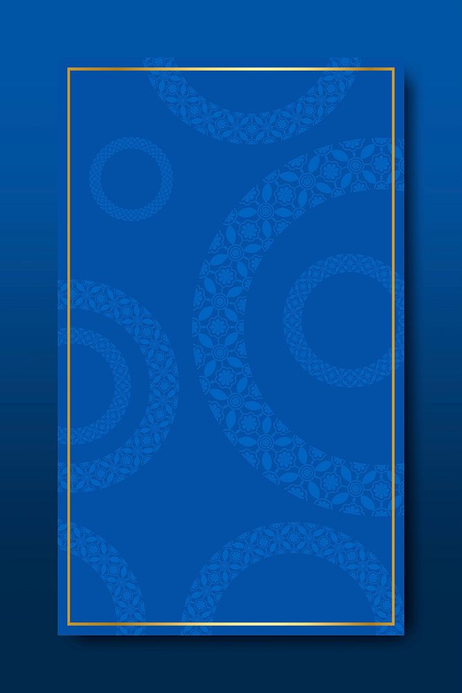 Indian pattern frame on blue background vector