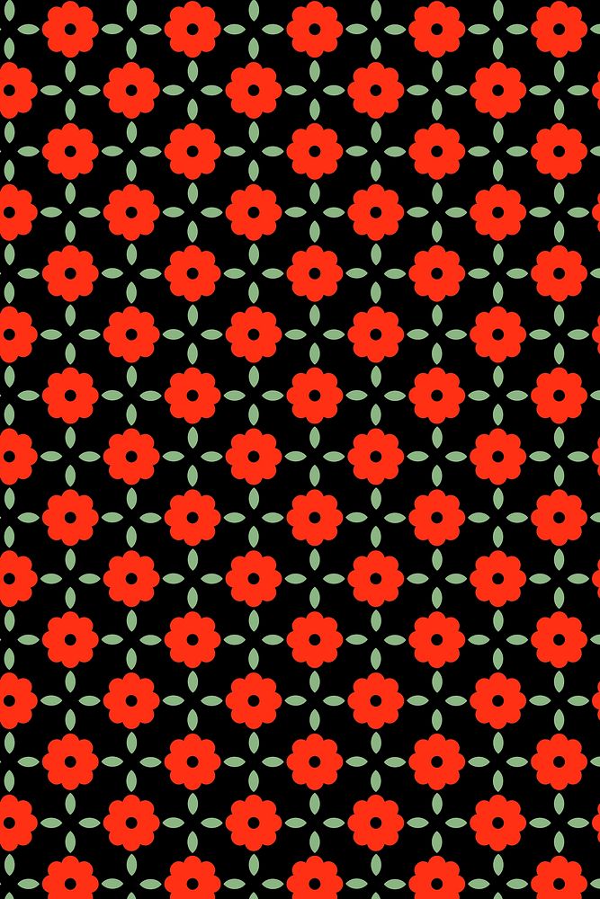 Indian red floral seamless pattern background vector
