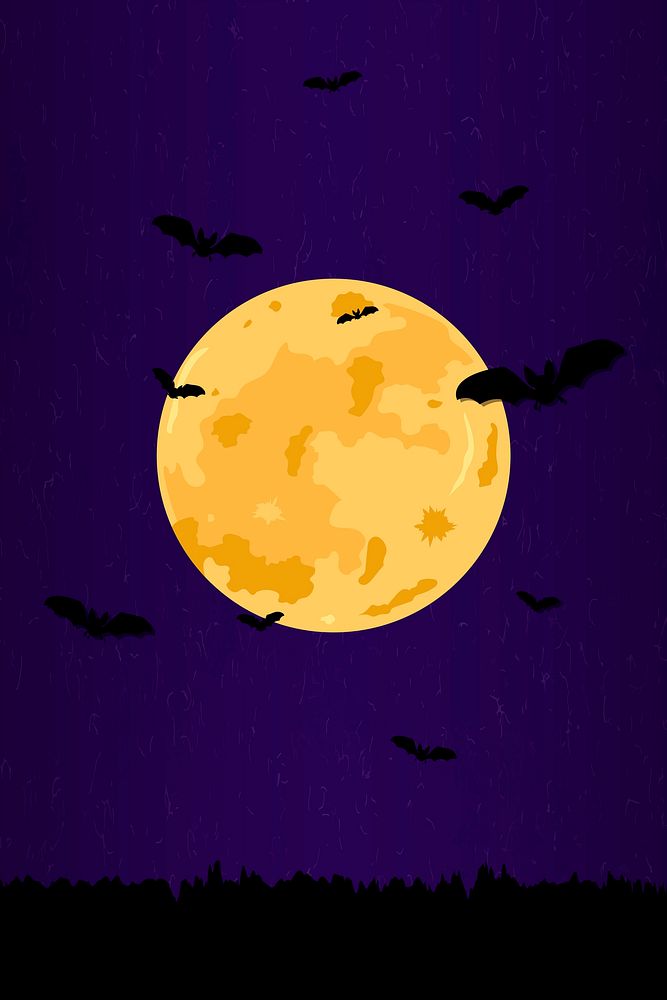 Full moon pattern on purple Halloween background vector