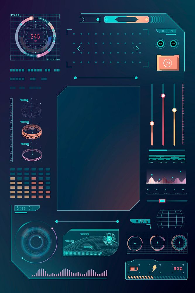 Velocity technology interface template design elements vector