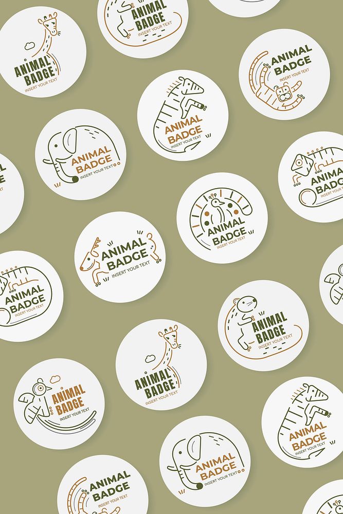 Animal badge design elements vector set