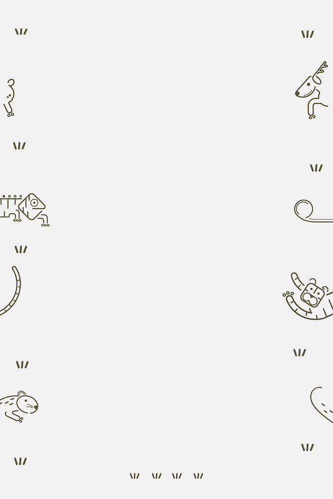 Animals pattern on a white card template vector