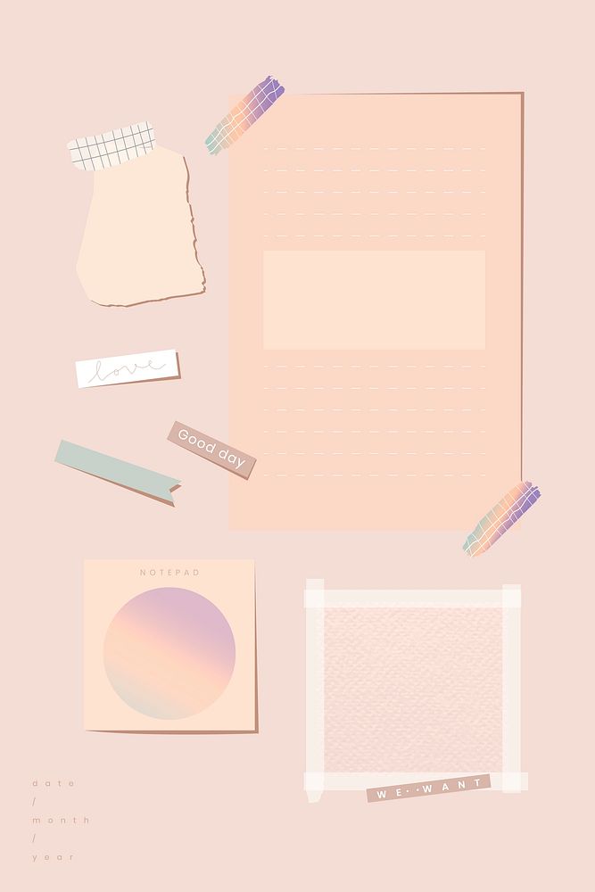 Blank pastel orange picture collage template