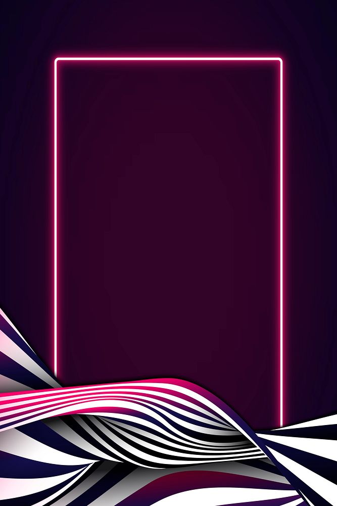Red neon rectangle frame on an abstract background vector