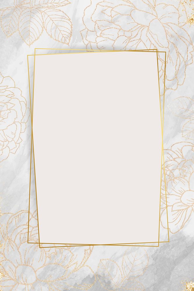 Golden floral frame design vector