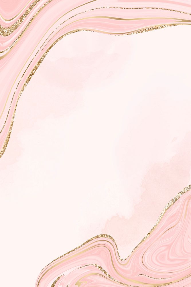 Pink marble background with gold lining