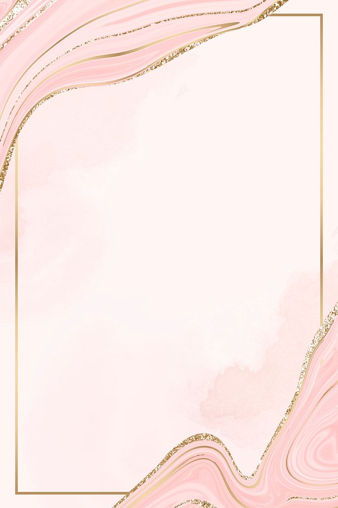 Gold frame psd pink marble paint