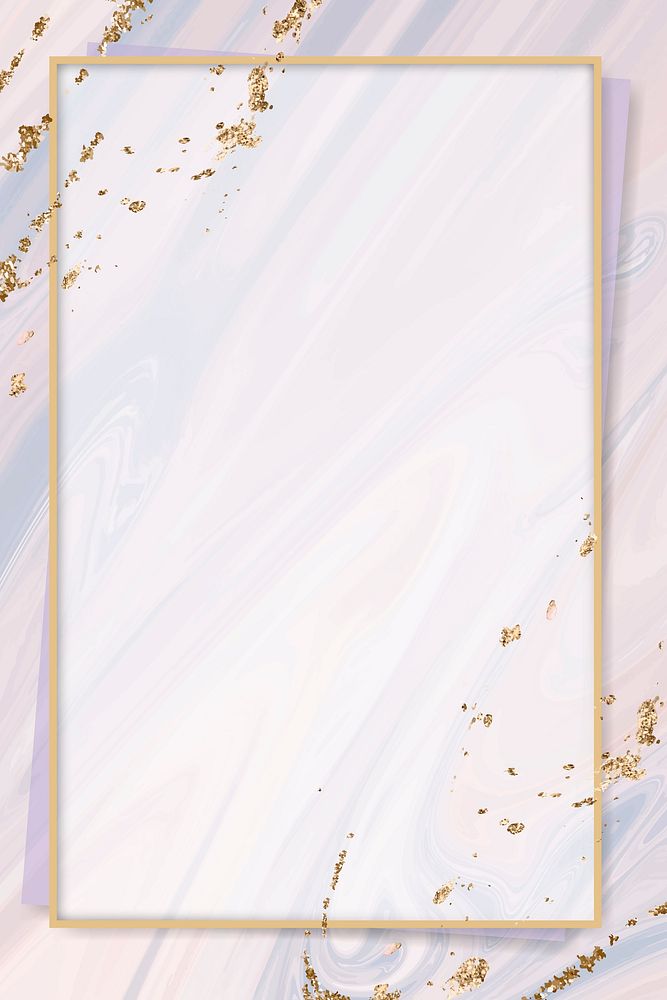 Pink gold frame on pink fluid patterned background vector