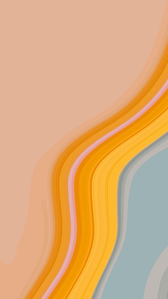 Orange and blue fluid patterned mobile phone wallpaper vector