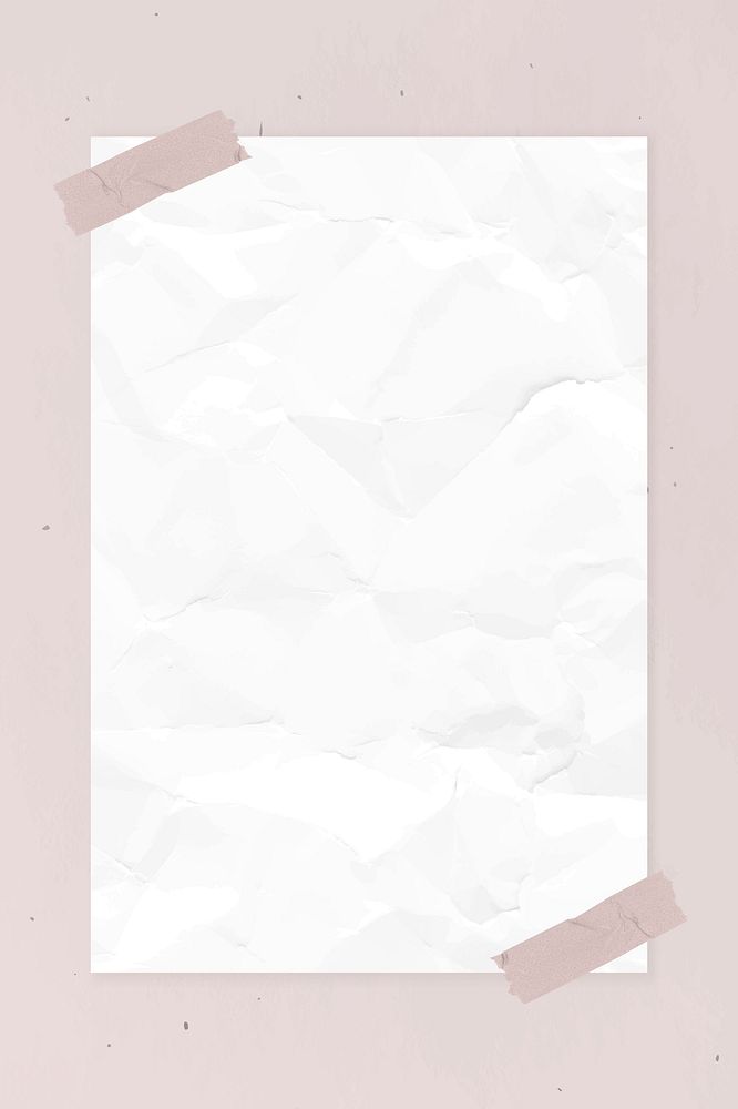 Blank crumpled paper with washi tape template vector