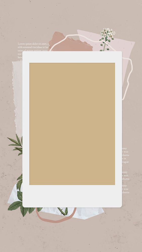 Blank collage photo frame template vector mobile phone wallpaper