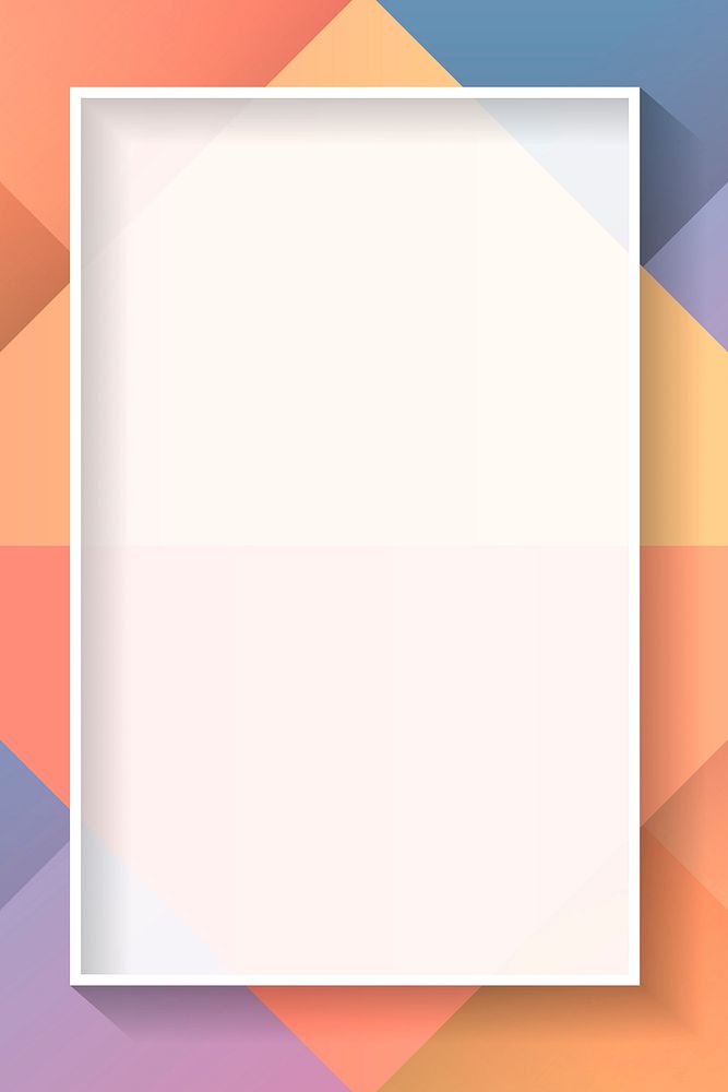 Blank rectangle colorful abstract frame vector
