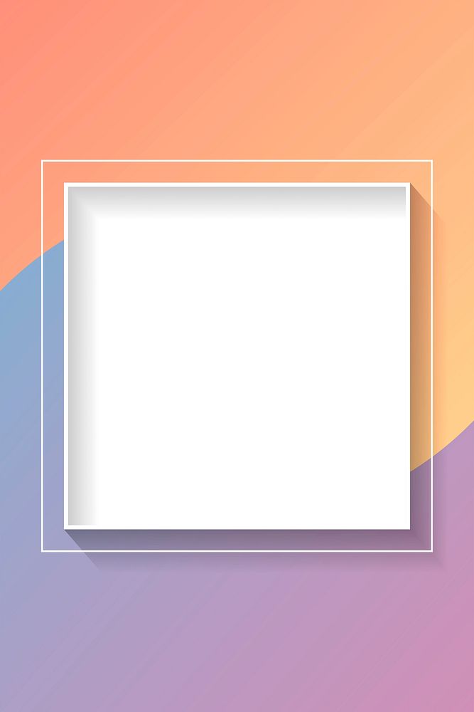 Blank square colorful abstract frame vector