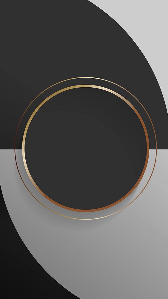 Blank black circle abstract frame vector