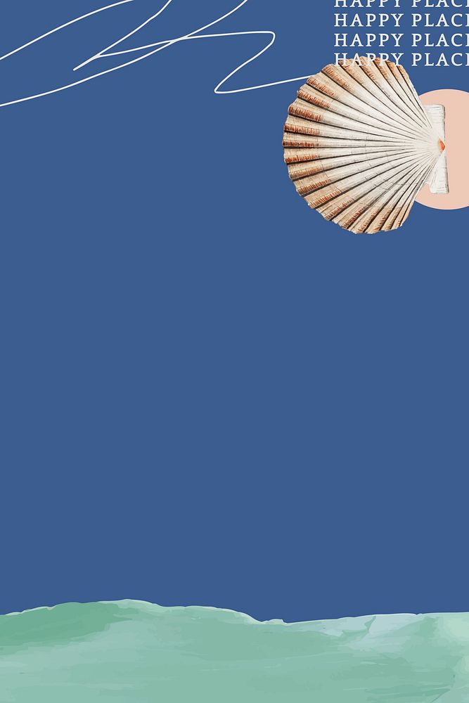 Clamshell pattern on blue background vector