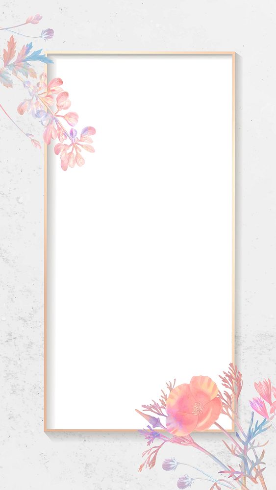 Blank floral rectangle frame vector | Premium Vector - rawpixel