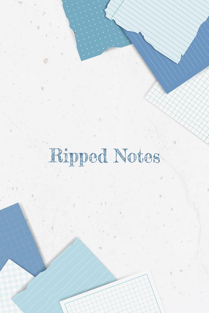 Blue ripped note collection vector