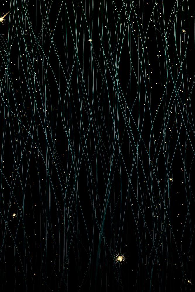 Green curly lines on a black background vector