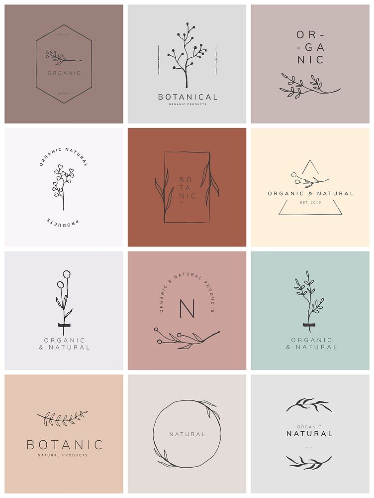 Organic product brand logo vector collection