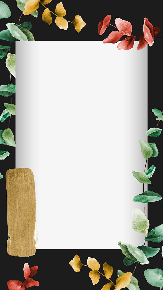 Eucalyptus leaf pattern background mobile phone wallpaper vector