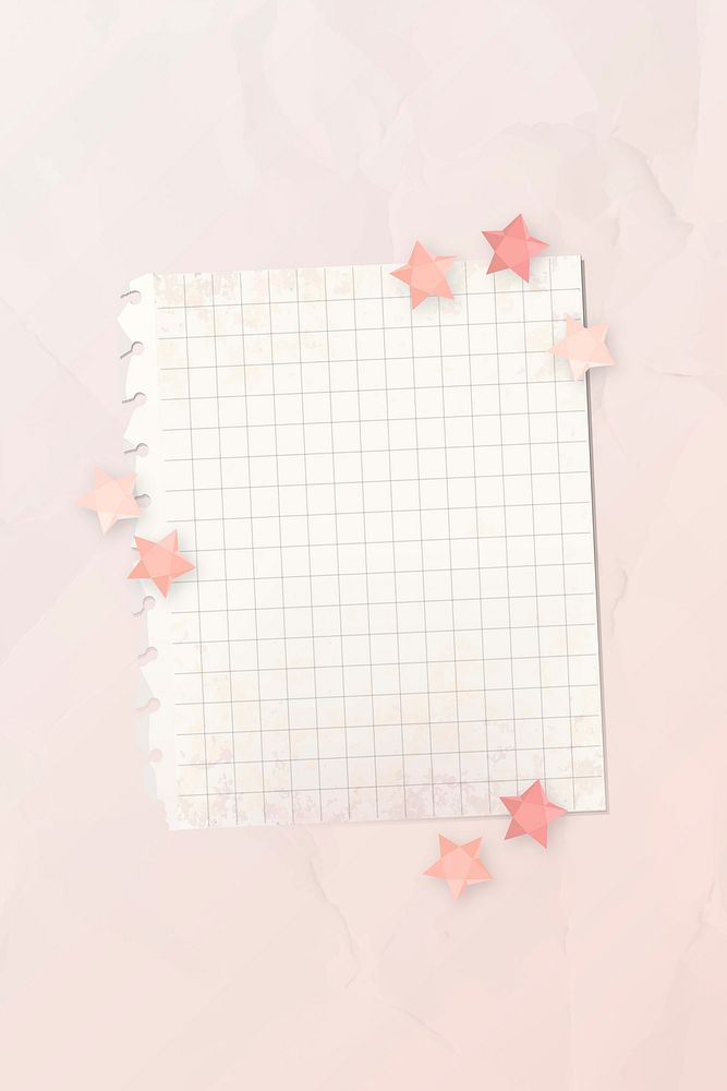 Pink stars on a blank paper vector