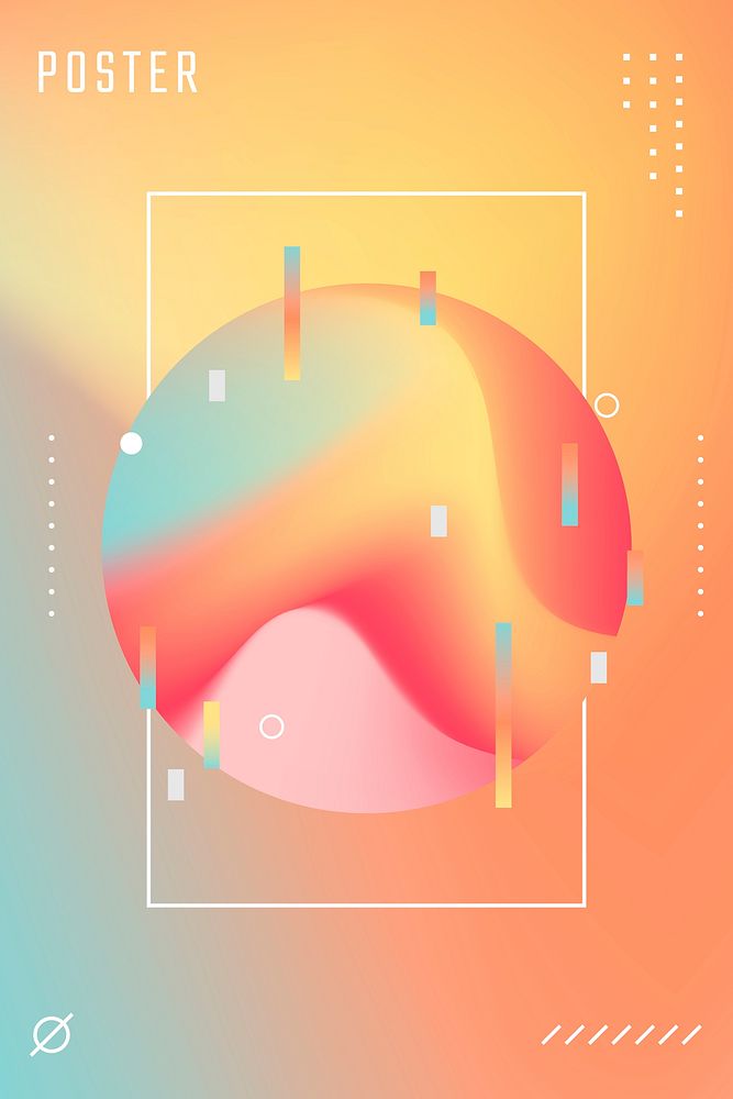 Summer gradient poster template vector