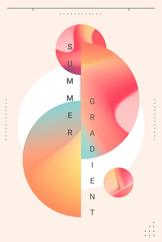 Summer gradient pattern poster template vector