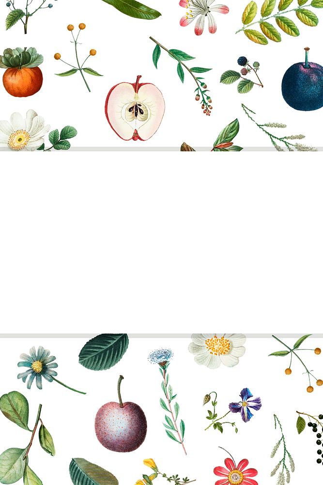 Vintage botanical frame psd social banner background