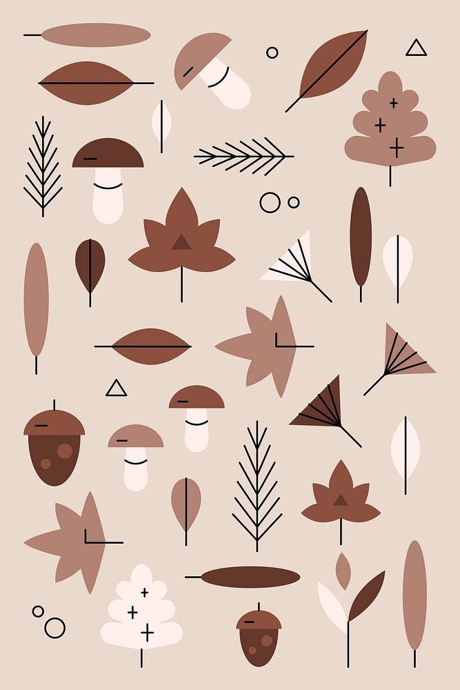 Autumn element pattern background vector