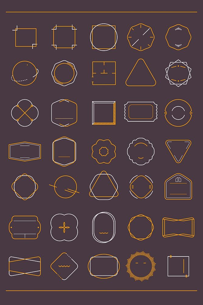 Blank minimal badge design vector set