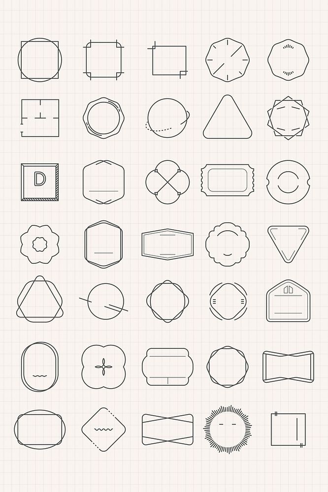 Blank minimal badge design vector set