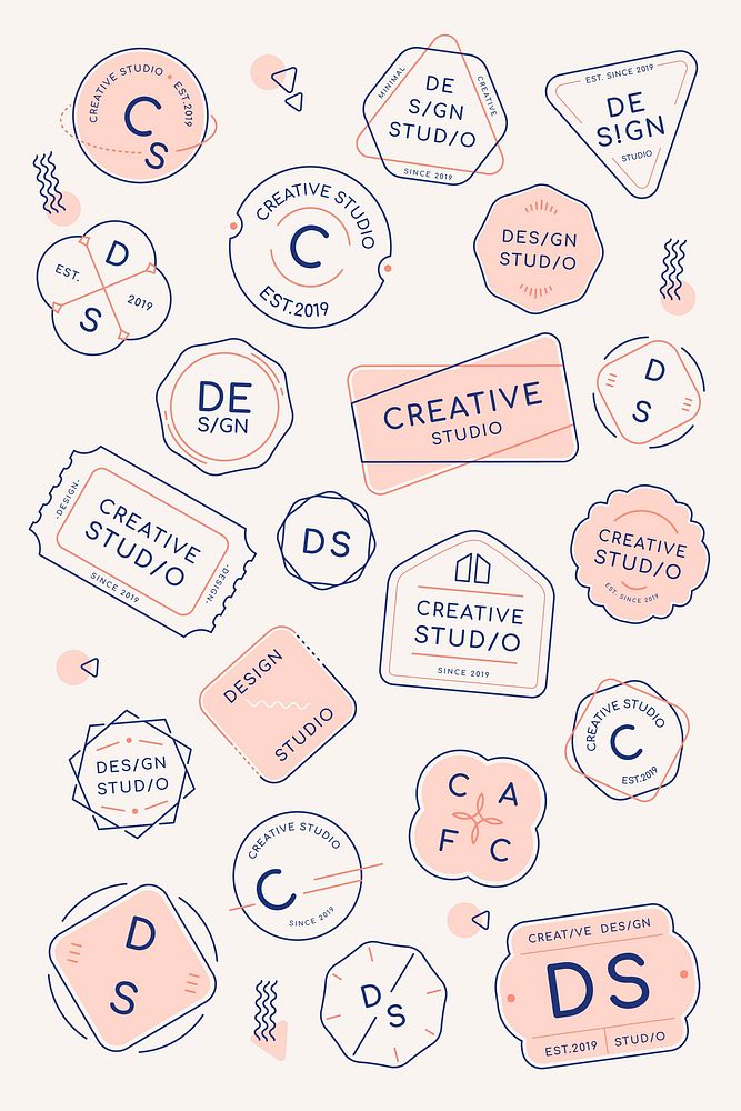 Minimal logo badge design vector set