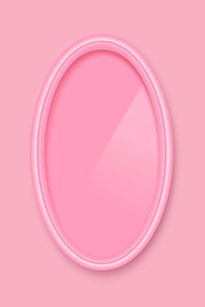 Oval pink frame on a pink background vector