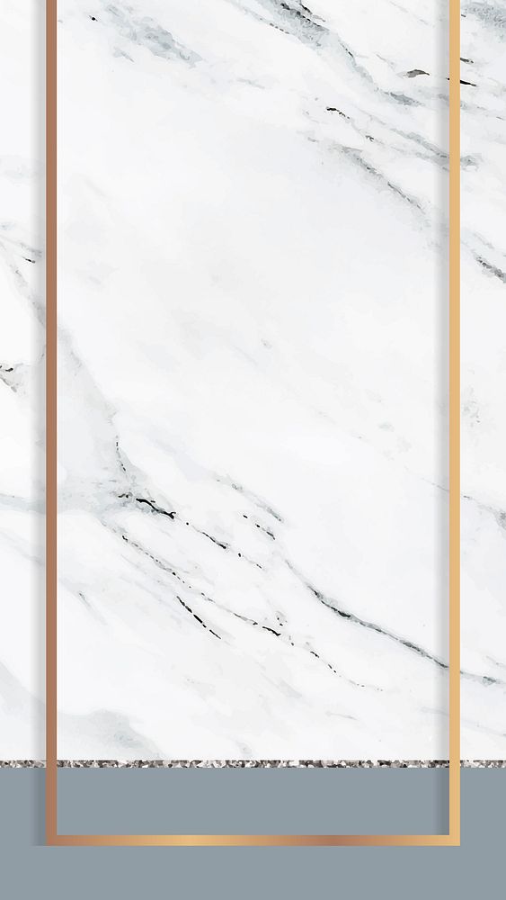 Oval frame on white marble mobile screen vector