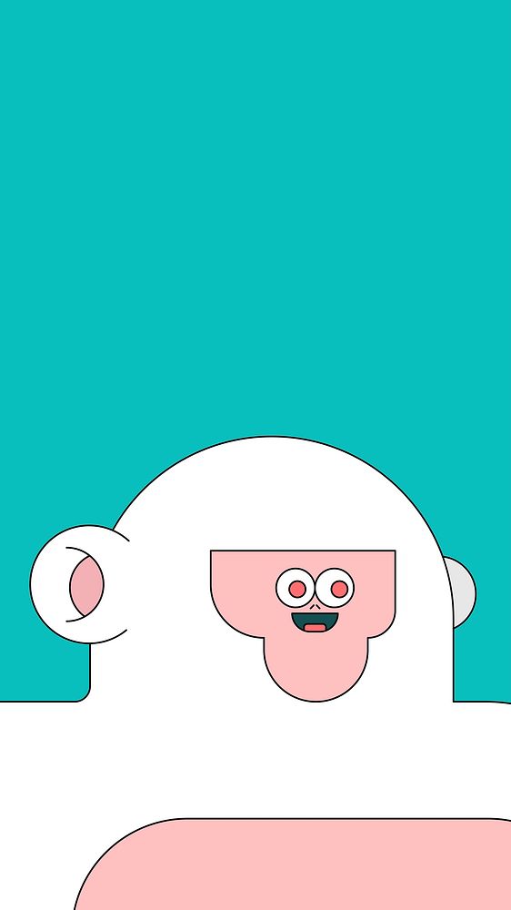 Yeti Halloween character on green background mobile phone wallpaper vector