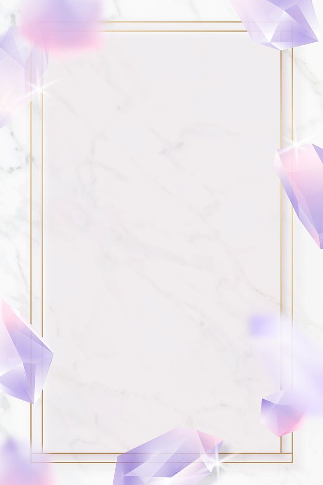 Rectangle crystal frame on marble background vector