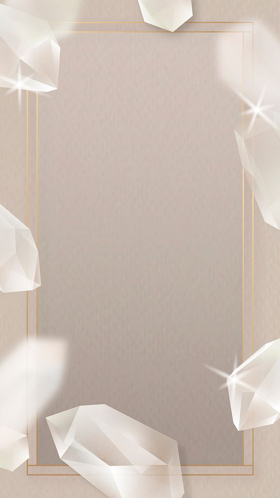 Rectangle crystal frame design mobile phone wallpaper vector