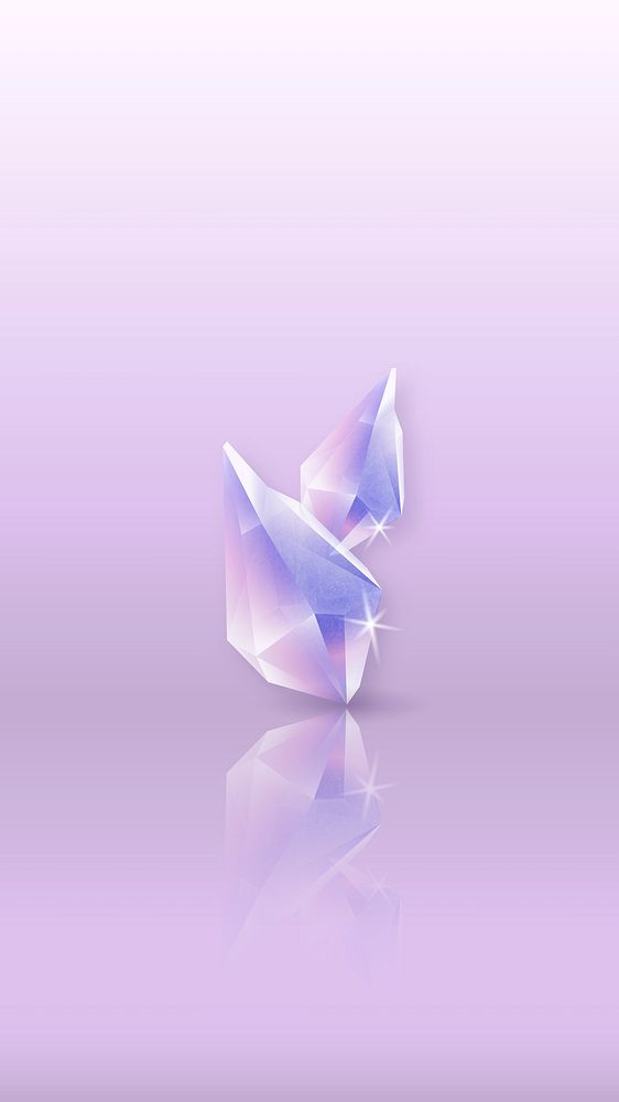 Crystal reflection on a glossy surface mobile phone wallpaper vector