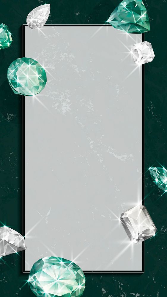 Green crystal gem design vector