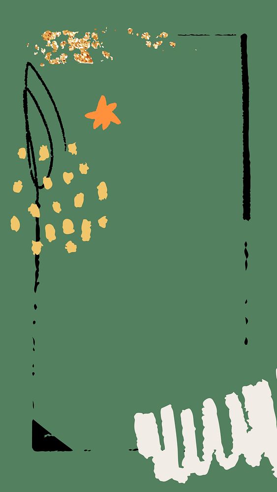 Green scribble patterned mobile phone wallpaper vector