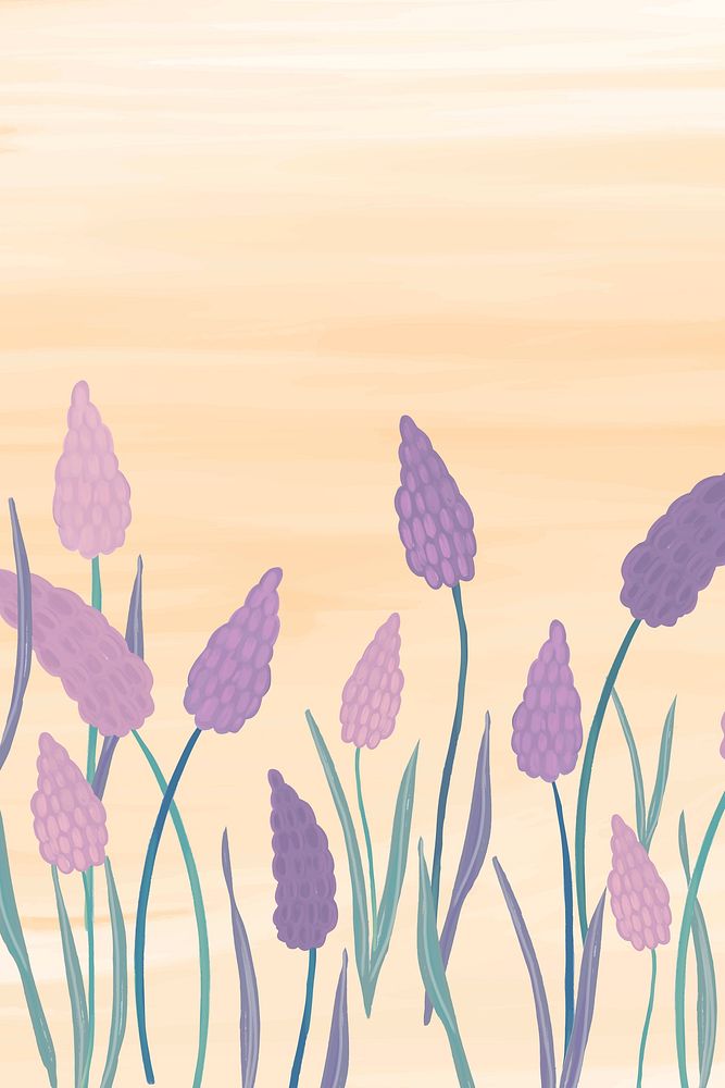 Hand drawn grape hyacinth mockup vector