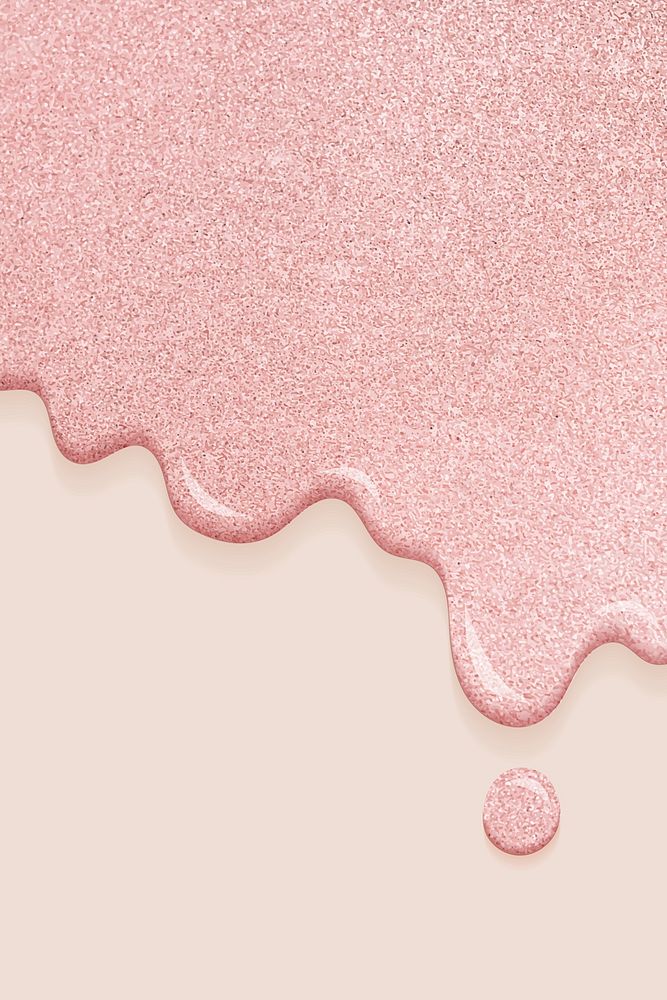 Dripping creamy glitter pink vector
