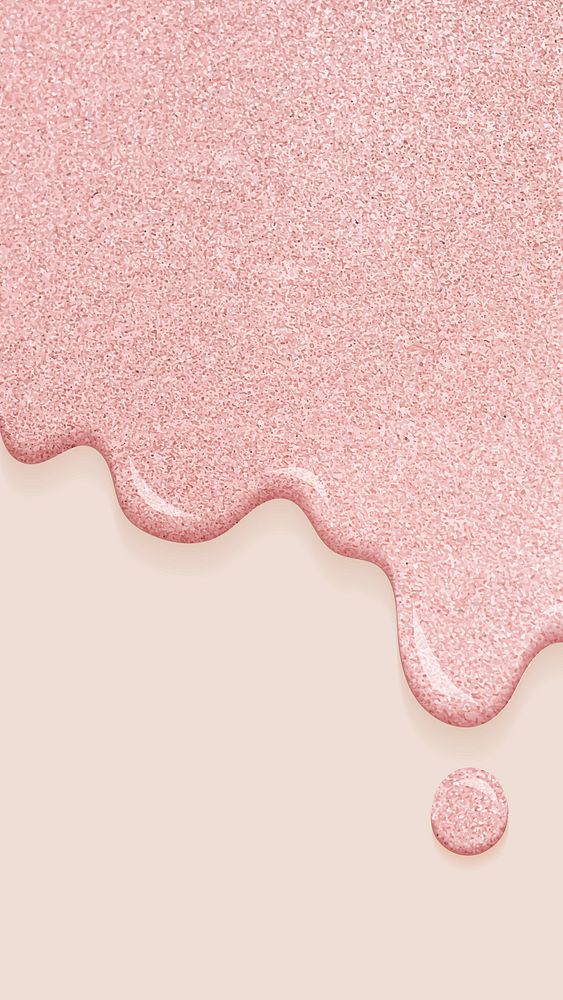 Dripping creamy glitter pink mobile phone wallpaper vector