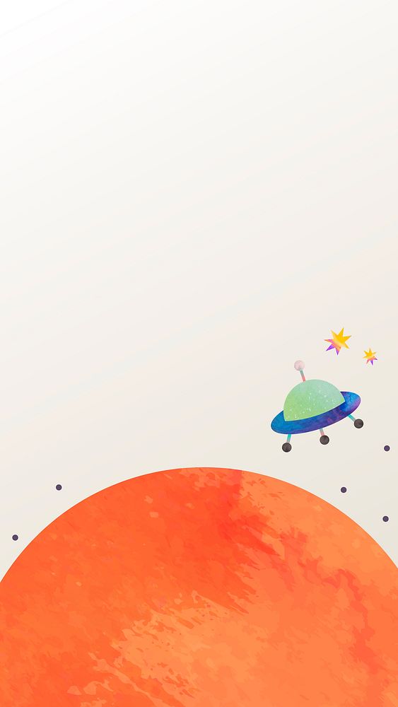 Colorful space watercolor doodle with a rocket on pastel background vector